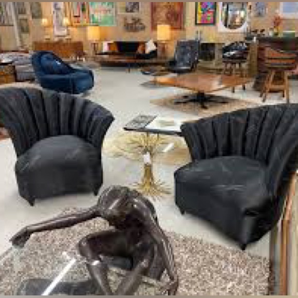 Vintage 1980s Alan Edward three piece pouch set matching black with gold  trim - Picture 4 of 16